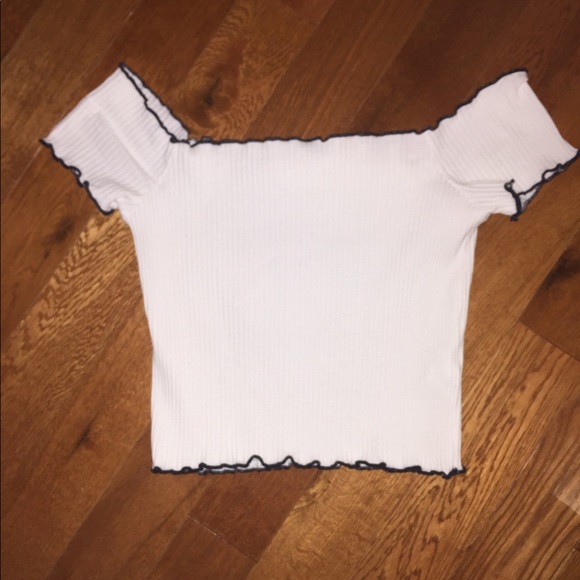 White off the shoulder Zara Trafaluc Top - Picture 4 of 4
